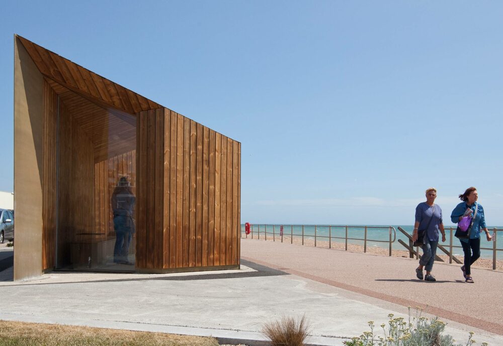 Angular beach shelter with captivating design